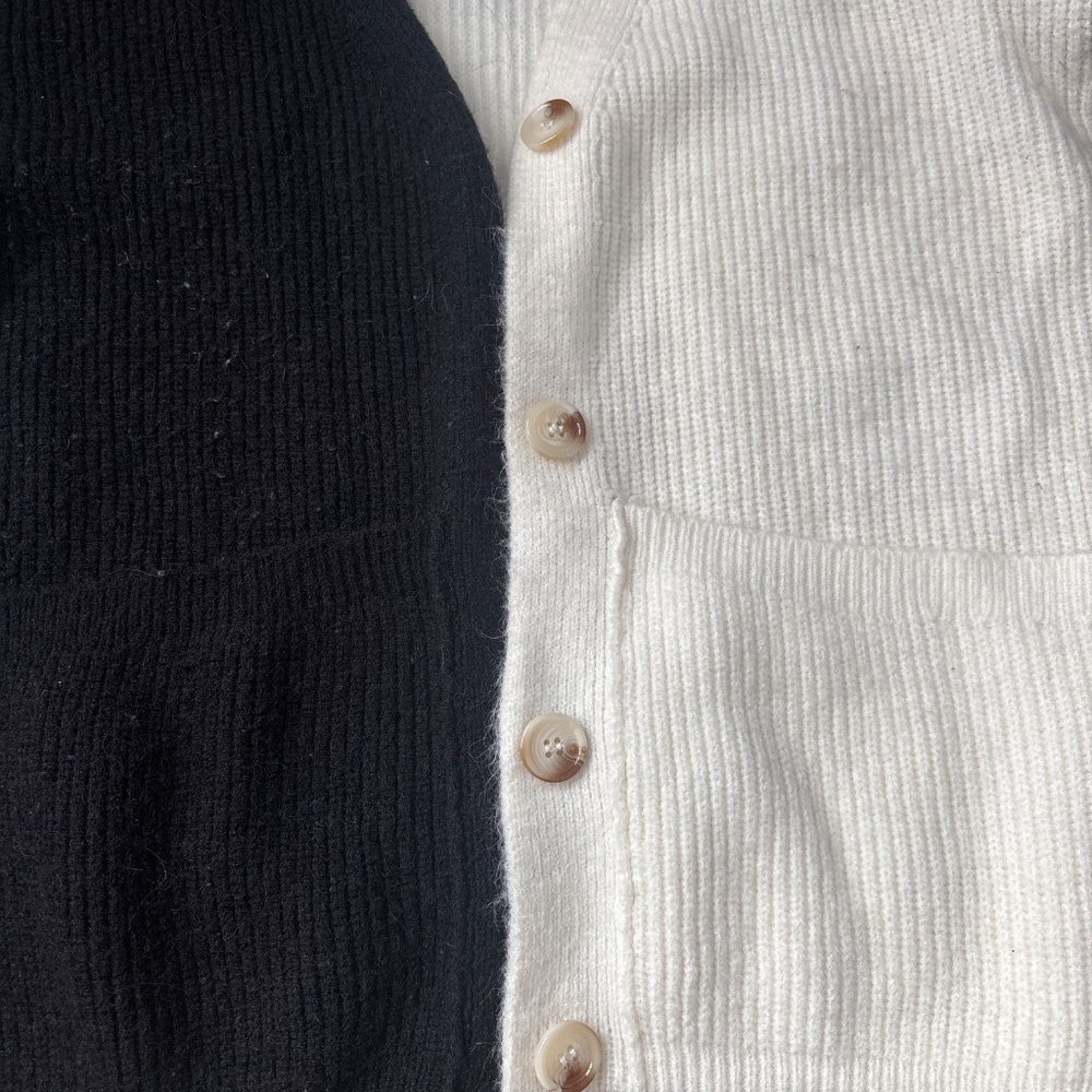 Listicle Sweater Women's M Colorblock Cardigan Classic Preppy Cozycore - Picture 2 of 4